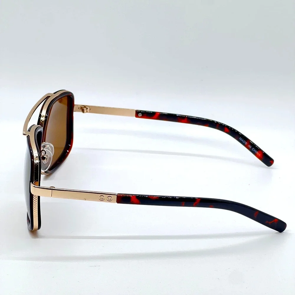 Vintage Metal Frame Eyewear Male Sunglasses Retro Gold Men Retangle Shades UV400